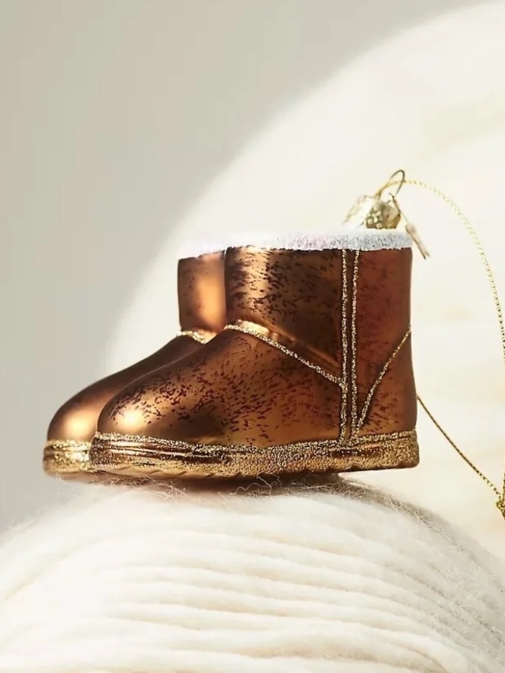 NWT Anthropologie Brown Boots Christmas Tree Ornament